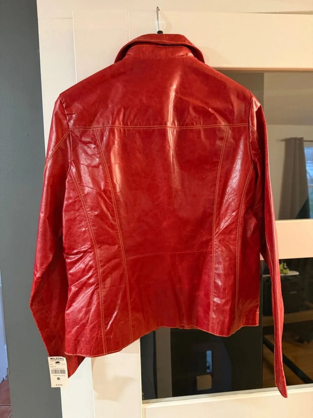 Wilsons Leather Red Button-Front Women's Leather Jacket - Picture 3 of 3